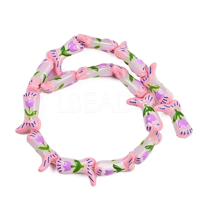 Boot Baking Paint Glass Enamel  Beads LAMP-C020-02F-1