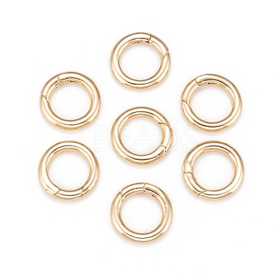 Brass Spring Gate Rings KK-T014-90G-1