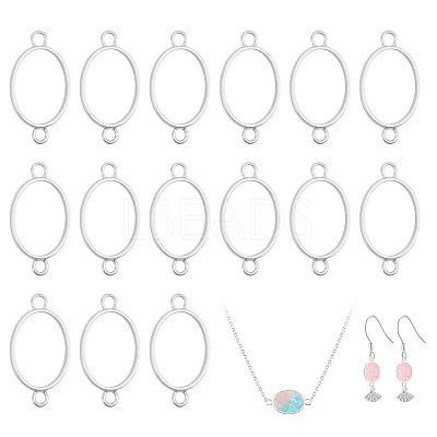 32Pcs Alloy Oval Open Back Bezel Connector Charms FIND-CA0011-77P-1