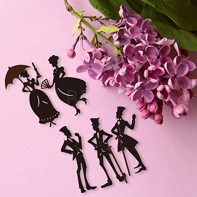 Retro Gentleman & Lady Carbon Steel Cutting Dies Stencils DIY-WH0309-3072-1