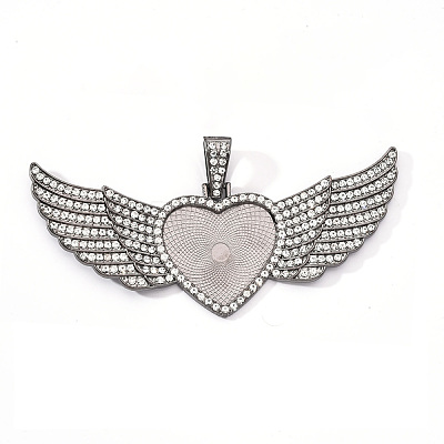 Alloy Pendant Cabochon Settings X-PALLOY-S107-001B-RS-1