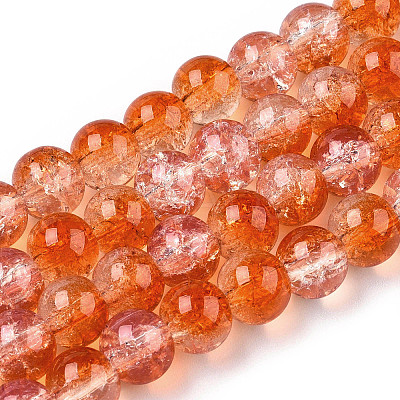 Transparent Crackle Baking Paint Glass Beads X1-DGLA-T003-01C-11-1