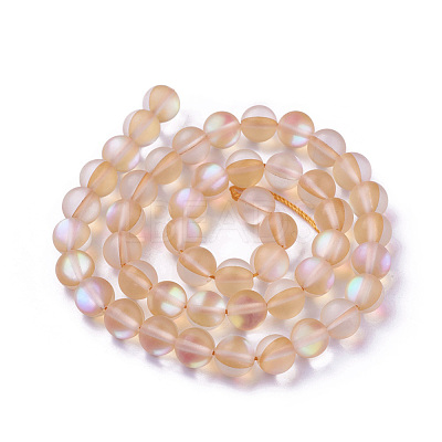 Synthetic Moonstone Beads Strands G-F142-10mm-13-1