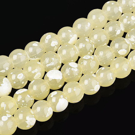 Baking Paint Glass Beads Strands DGLA-N015-6mm-08-1