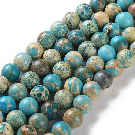 Dyed Natural Regalite/Imperial Jasper/Sea Sediment Jasper Beads Strands G-B124-C01-04-1
