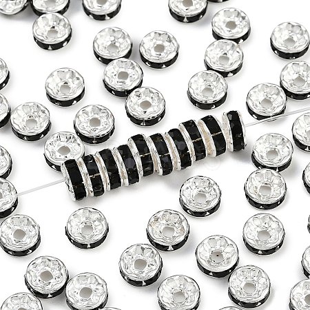 Brass Grade A Rhinestone Spacer Beads RB-A004-12-1