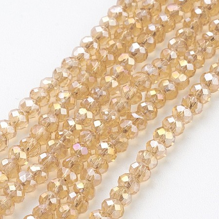 Electroplate Glass Beads Strands EGLA-D020-8x5mm-49-1
