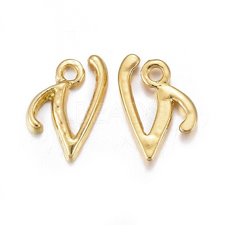 Golden Plated Alloy Letter Pendants LS-X-PALLOY-J718-01G-V-1