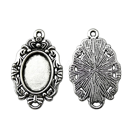 Tibetan Style Alloy Pendant Cabochon Settings PW-WG58EB0-02-1