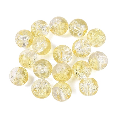 Transparent Spray Painting Crackle Glass Beads GLAA-L046-01B-10-1