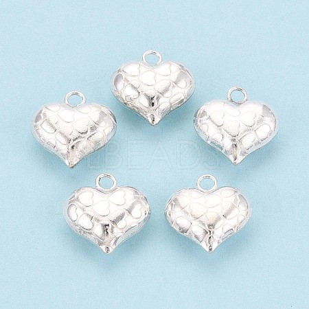 925 Sterling Silver Heart Charms STER-N017-27S-1