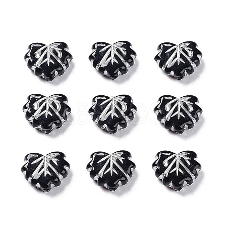 Black Opaque Acrylic Beads OACR-G016-34B-1