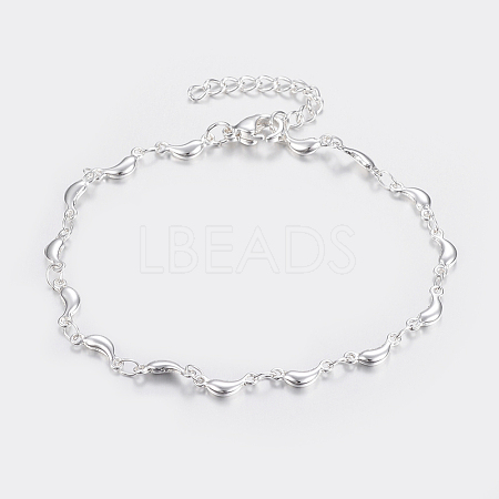 Trendy 304 Stainless Steel Link Chain Bracelets X-BJEW-I243-31S-1