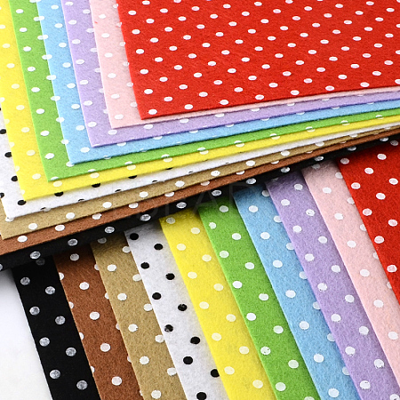 Polka Dot Pattern Printed Non Woven Fabric Embroidery Needle Felt for DIY Crafts DIY-R059-M-1
