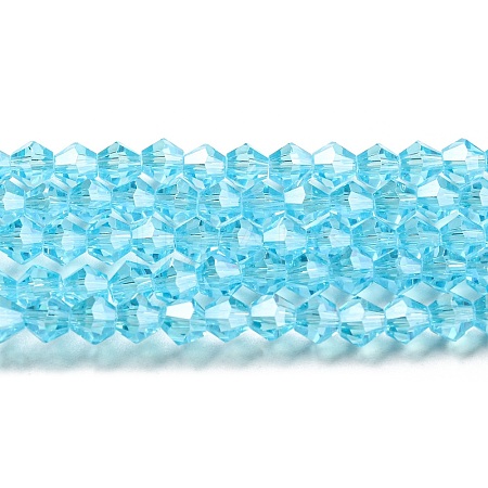 Transparent Electroplate Glass Beads Strands GLAA-F029-4mm-C20-1