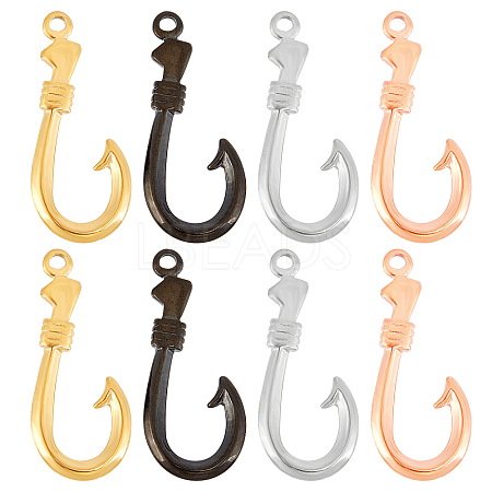 Unicraftale 8Pcs 4 Colors 304 Stainless Steel Hook and S-Hook Clasps STAS-UN0021-47-1