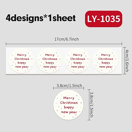Christmas Theme Paper Self-Adhesive Stickers DIY-M070-08B-1