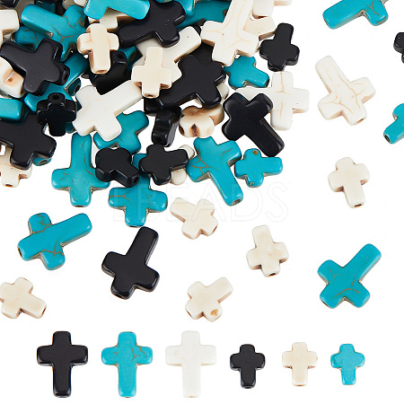 210Pcs 6 Styles Synthetic Turquoise Beads G-HY0001-52-1