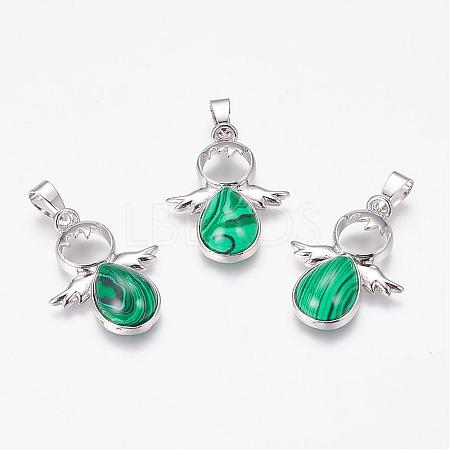 Synthetic Malachite Pendants G-G651-A03-1