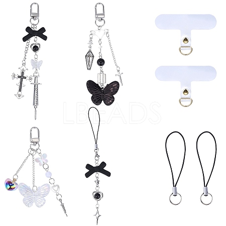 4Pcs Alloy Mobile Strap Sets DIY-SZ0009-99-1