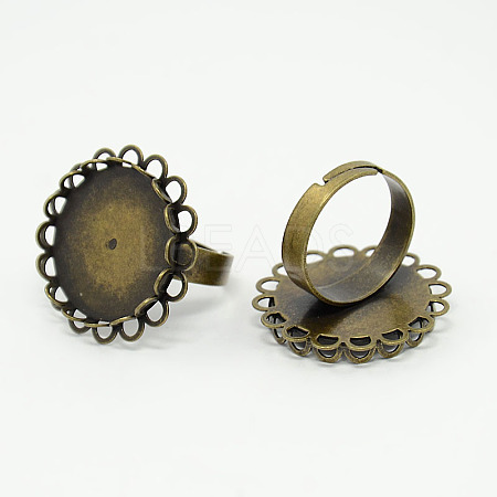 Adjustable Brass Pad Ring Components Findings KK-D335-AB-NF-1