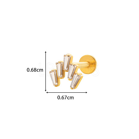 Titanium Alloy Micro Pave Cubic Zirconia Cartilage Earrings WGCFBAF-02-1