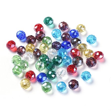 Mixed Handmade Glass Rondelle Beads X-GR001M-1