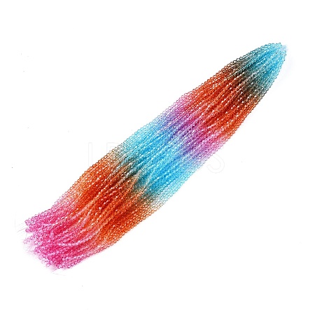 Gradient Color Baking Paint Glass Bead Strands X1-DGLA-A039-T6mm-A016-1