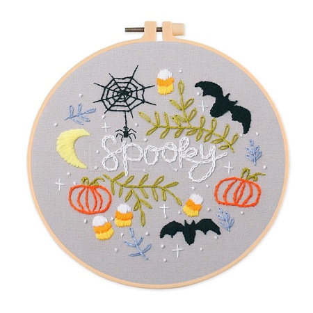 Halloween Themed DIY Embroidery Sets DIY-P021-A01-1