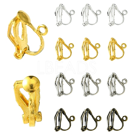 80Pcs 8 Colors Brass Clip-on Earring Findings FIND-YW0005-35-1