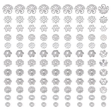 120Pcs 12 Styles Alloy Beads Caps FIND-PH0022-80S-1