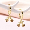 Brass Cubic Zirconia Hoop Earrings EJEW-Q015-01G-B-1