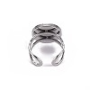 Tarnish Resistant 201 Stainless Steel Cuff Ring Findings STAS-S080-040C-P-3