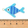 304 Stainless Steel & Cylinder Seed Beads Glass Pendants PALLOY-MZ01441-01-3