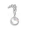 Brass Pave Clear Cubic Zirconia Clip on Belly Rings FS-WG683DA-06-1