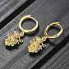 Brass Cubic Zirconia Hoop Earrings EJEW-Q015-02G-D-4