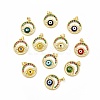 Rack Plating Brass Micro Pave Colorful Cubic Zirconia Pendants LAMP-A153-05G-M-1