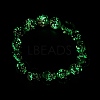 14MM Luminous Handmade Foil Glass Round Beaded Stretch Bracelets LA-CBA41F9-01C-4