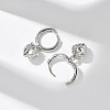 Brass Strawberry Hoop Earrings EJEW-M077-19P-01-4