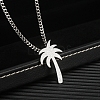 Hip Hop Stainless Steel Sandblasted Palm Tree Pendant Necklaces for Men DF1150-2-1