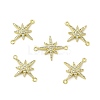 Brass Micro Pave Clear Cubic Zirconia Connector Charms KK-E068-VB380-2