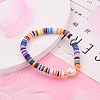 Polymer Clay Heishi Beads Stretch Bracelets BJEW-JB05707-04-4
