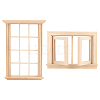 2Pcs 2 Styles Mini-Display Wood Windows DJEW-OC0001-12-1