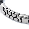 Men's Braided Black PU Leather Cord Bracelets BJEW-K243-68AS-2