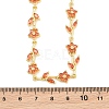 Brass Pave Cubic Zirconia Flower Link Chain Necklaces KK-CBA4547-18G-09-4