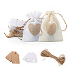 Cheriswelry 20pcs 2 Styles Jute Blank DIY Craft Drawstring Bag ABAG-CW0001-03-2
