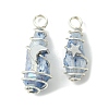 2Pcs Electroplated Natural Quartz Crystal Dyed Copper Wire Wrapped Pendants PALLOY-JF03168-02-1