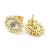 Evil Eye Real 18K Gold Plated Brass Stud Earrings EJEW-L269-087G-01-2