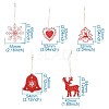 Christmas Theme Wooden Pendants Decorations DIY-TA0001-38-10