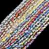 AB Color Plated Transparent Glass Beads Strands EGLA-P051-06A-A-2
